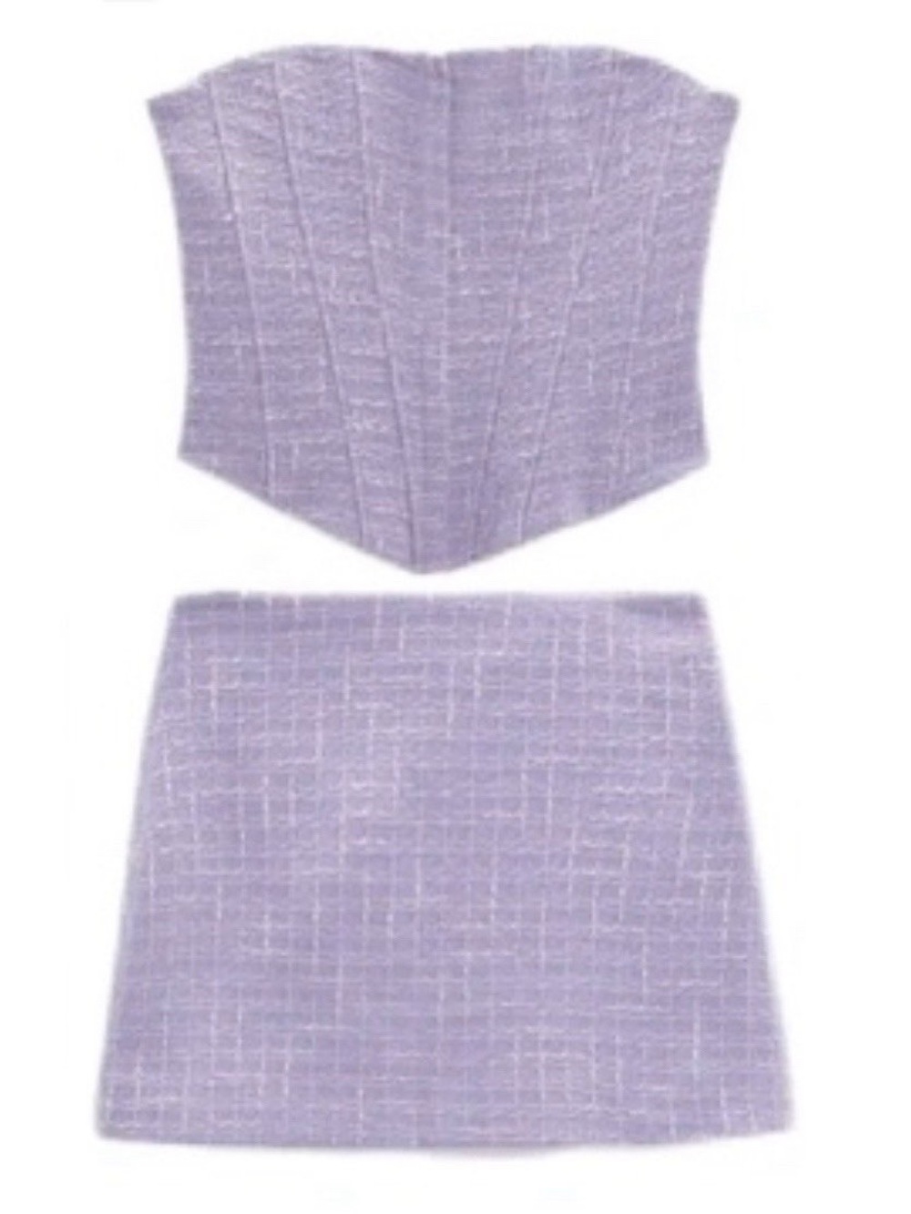 Zara Gingham Corset Top & Gingham Mini Skirt Set